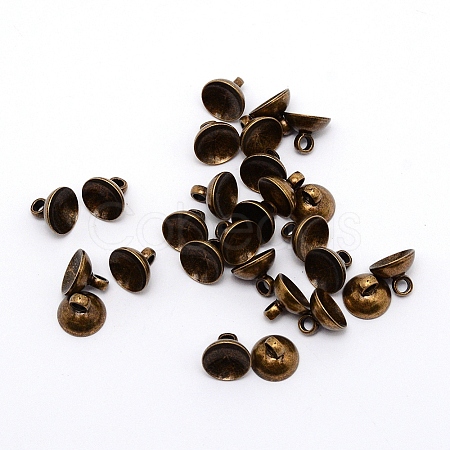 Brass Bead Cap Pendant Bails KK-TAC0006-01AB-1