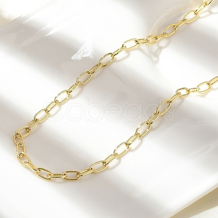Brass Paperclip Chain Necklaces X-NJEW-A042-03G-1