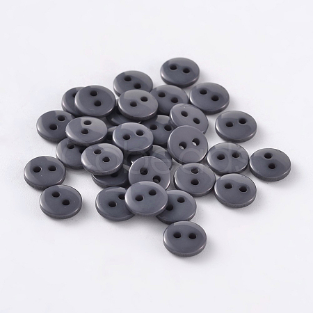 2-Hole Flat Round Resin Sewing Buttons for Costume Design BUTT-E119-24L-01-1