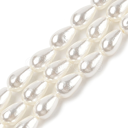 Electroplate Shell Pearl Beads Strands BSHE-G010-4x7mm-01-1