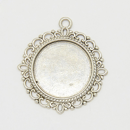 Zinc Alloy Pendant Settings for Cabochon & Rhinestone LS-PALLOY-A15290-AS-FF-1