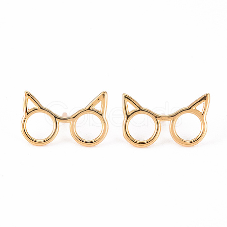 Brass Stud Earring Findings KK-Q766-015-NF-1