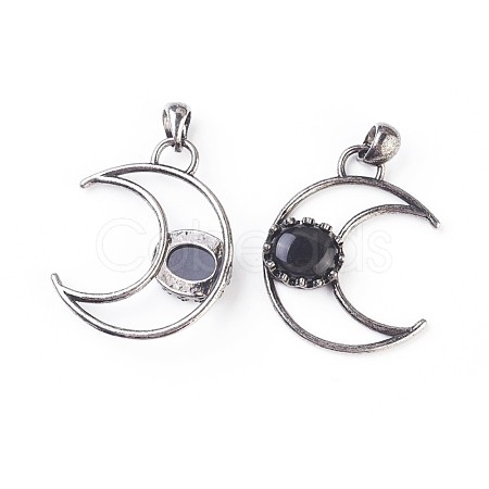 Natural Obsidian Pendants G-F639-07D-1