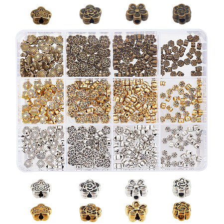 Tibetan Style Alloy Flower Beads TIBEB-PH0004-87-1
