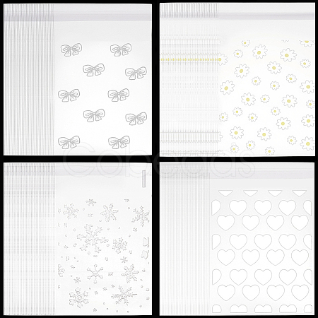 4 Bags 4 Styles Printed Transparent OPP Cellophane Storage Bags OPP-SP0001-07A-1