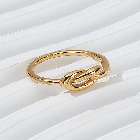 1Pc Stainless Steel Knot Finger Rings for Women RJEW-LP0001-21-1