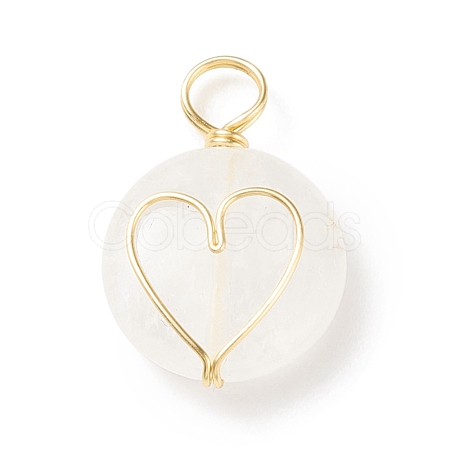 Natural Quartz Crystal Pendants PALLOY-JF01751-02-1
