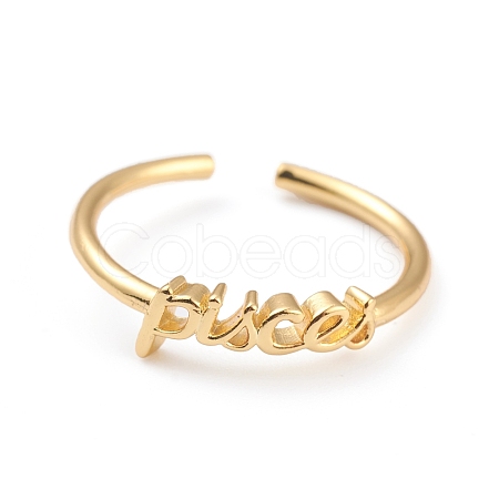 Constellation/Zodiac Sign Brass Cuff Rings RJEW-O042-06G-H-1