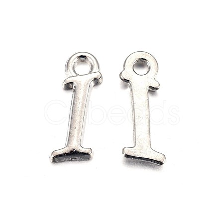 Platinum Plated Alloy Letter Pendants PALLOY-J718-01P-I-1