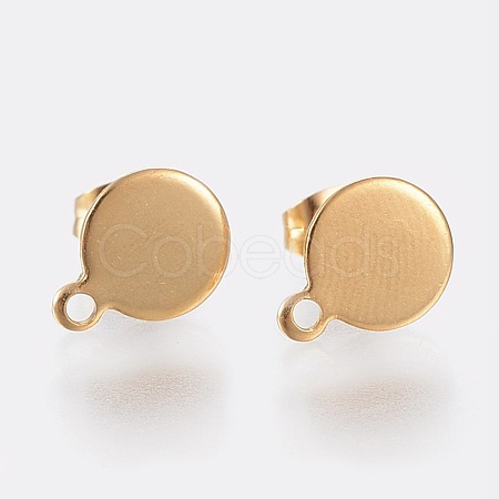 Ion Plating(IP) 304 Stainless Steel Stud Earring Findings STAS-K184-02-02G-1
