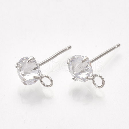 Brass Stud Earring Findings KK-T035-123P-1