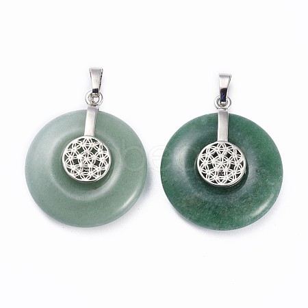 Natural Green Aventurine Pendants G-F640-C07-1