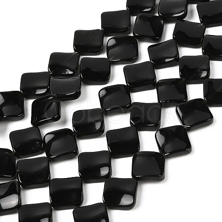 Natural Black Stone Beads Strands G-L239-18-1
