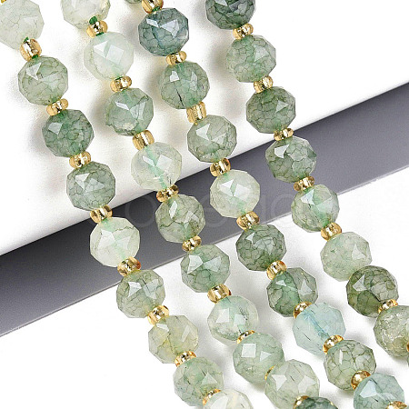 Ombre Effect Dyed Transparent Crackle Glass Beads Strands GLAA-Q111-8MM-02-1
