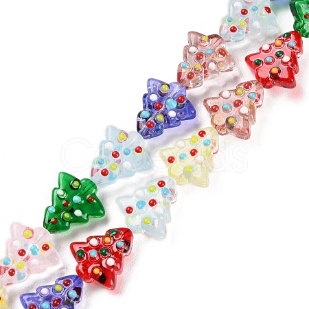 Handmade Bumpy Glass Beads Strands LAMP-F032-08A-1