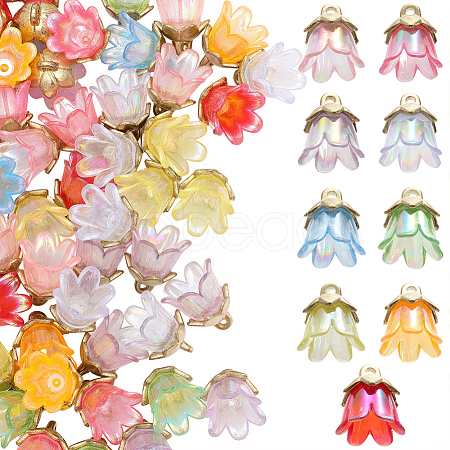 72Pcs 9 Colors Acrylic Pendants OACR-SC0002-38B-1