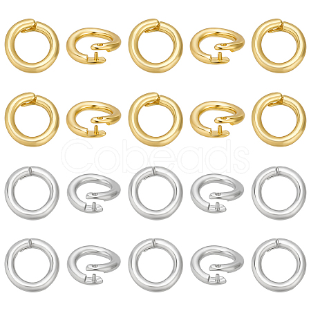 60Pcs 2 Colors Brass Open Jump Rings KK-BC0015-81-1