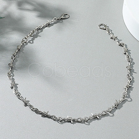 Alloy Barbed Wire Link Chain Necklaces FS-WG27EAE-01-1