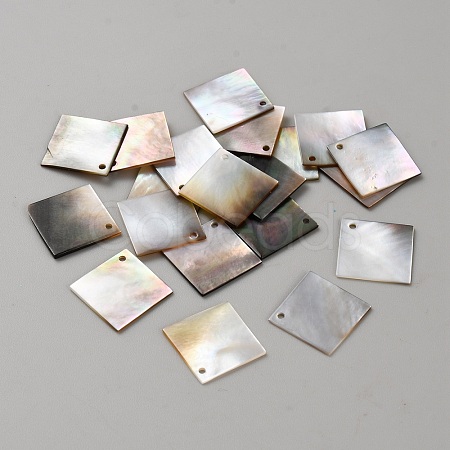 Natural Black Lip Shell Pendants BSHE-WH0004-13-1