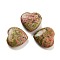 Heart Natural Unakite Worry Stone, Anxiety Healing Thumb Stone, 19.5~20.5x20~20.5x5.8~6.8mm