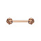 Titanium Steel Micro Pave Cubic Zirconia Nipple Rings, Nipple Piercing Pin, Round, Sandy Brown, 16mm, Pin: 1.6mm, Head: 5mm