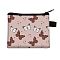 Polyester Wallets, Rectangle with Butterfly Pattern Makeup Bags, Saddle Brown, 11x13.5cm