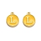 Golden Plated Alloy Enamel Charms, Enamelled Sequins, Flat Round with Alphabet, Letter.L, Yellow, 14x12x2mm, Hole: 1.5mm