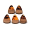 Resin & Wood Pendants, with Gold Foil, Triangle Charm, Dark Orange, 23x15x3mm, Hole: 2mm