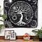 Aesthetics Tree of Life Wall Tapestry, Sun Moon Star Galaxy Space Tapestry, for Bedroom, Living Room, White and Black , 51.2"x59.1"(150x130cm)