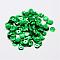 Plastic Paillette Beads, Semi-cupped Sequins Beads, Center Hole, Green, 10x0.5mm, Hole: 1mm