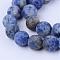 Natural Blue Spot Jasper Beads Strands, Frosted, Round, 6~6.5mm, Hole: 1mm, about 59~61pcs/strand, 14.5~15 inch