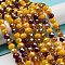 Glass Beads Strands, Faceted, Rondelle, Goldenrod, 8x6mm, Hole: 1mm, about 65~68pcs/strand, 15.7~16.1 inch(40~41cm)