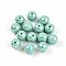 Electroplate Pearlized Glass Pearl Beads, Iridescent, Round, Pale Green, 10x10mm, Hole: 1.2mm, about 346pcs/Pound