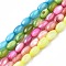 Freshwater Shell Beads Strands, Dyed, Oval, Mixed Color, 4~5x2.5~4mm, Hole: 0.6mm, about 77~79pcs/strand, 14.57 inch~15.16 inch(37cm~38.5cm)