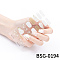 Nail Art Full Cover Nail Stickers, Glitter Powder Stickers, Self-Adhesive, for Nail Tips Decorations, White, 13.6x8x0.9cm, 16pcs/sheet