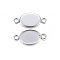 Tarnish Resistant 304 Stainless Steel Cabochon Connector Settings, Plain Edge Bezel Cups, Oval, Stainless Steel Color, 21~23x11x1.5mm, Hole: 2~2.5mm, Inner Diameter: 14x10mm