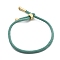 Cotton Cord Bracelets, with Brass Finding, Long-Lasting Plated, Real 24K Gold Plated, Medium Aquamarine, 8-1/2 inch(21.5cm)~9 inch(23cm)