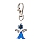 Acrylic & Resin Evil Eye Angel Pendant Decorations, with Zinc Alloy Swivel Lobster Claw Clasps, Royal Blue, 70mm