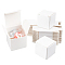 Foldable Creative Kraft Paper Box, Wedding Favor Boxes, Favour Box, Paper Gift Box, Square, White, 4x4x4cm