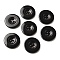 Resin Buttons, Dyed, Flat Round, Black, 25x3mm