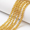 Glass Beads Strands, Faceted, Rondelle, Goldenrod, 6x5mm, Hole: 1mm, about 83~85pcs/strand, 38~39cm