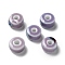 Handmade Porcelain Beads, Flat Round, Lilac, 9.5~10x6mm, Hole: 3mm