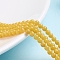 Natural Mashan Jade Round Beads Strands, Dyed, Yellow, 4mm, Hole: 1mm, about 98pcs/strand, 15.7 inch