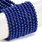 Synthetic Turquoise Beads Strands, Round, Dyed, Dark Blue, 3mm, Hole: 0.8mm, about 131pcs/strand, 15.16''(38.5cm)