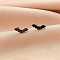 Stainless Steel Small Animal Stud Earrings for Women, Black, Bat, 60x40mm