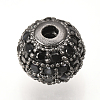 Brass Micro Pave Cubic Zirconia Beads ZIRC-Q013-6mm-143B-3