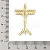 Plane Rack Plating Brass Micro Pave Cubic Zirconia Pendants KK-Z074-21G-3