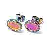 Ion Plating(IP) 304 Stainless Steel Stud Earring Findings STAS-F286-10MC-1