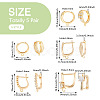 5 Pair 5 Style Brass Micro Pave Clear Cubic Zirconia Hoop Earring Findings KK-TA0001-17-3