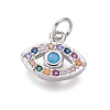 Brass Micro Pave Cubic Zirconia Charms ZIRC-I032-70P-1